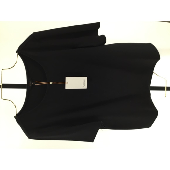 Quince Tops - Quince Ultra-Stretch Ponte Short Sleeve Top Black M